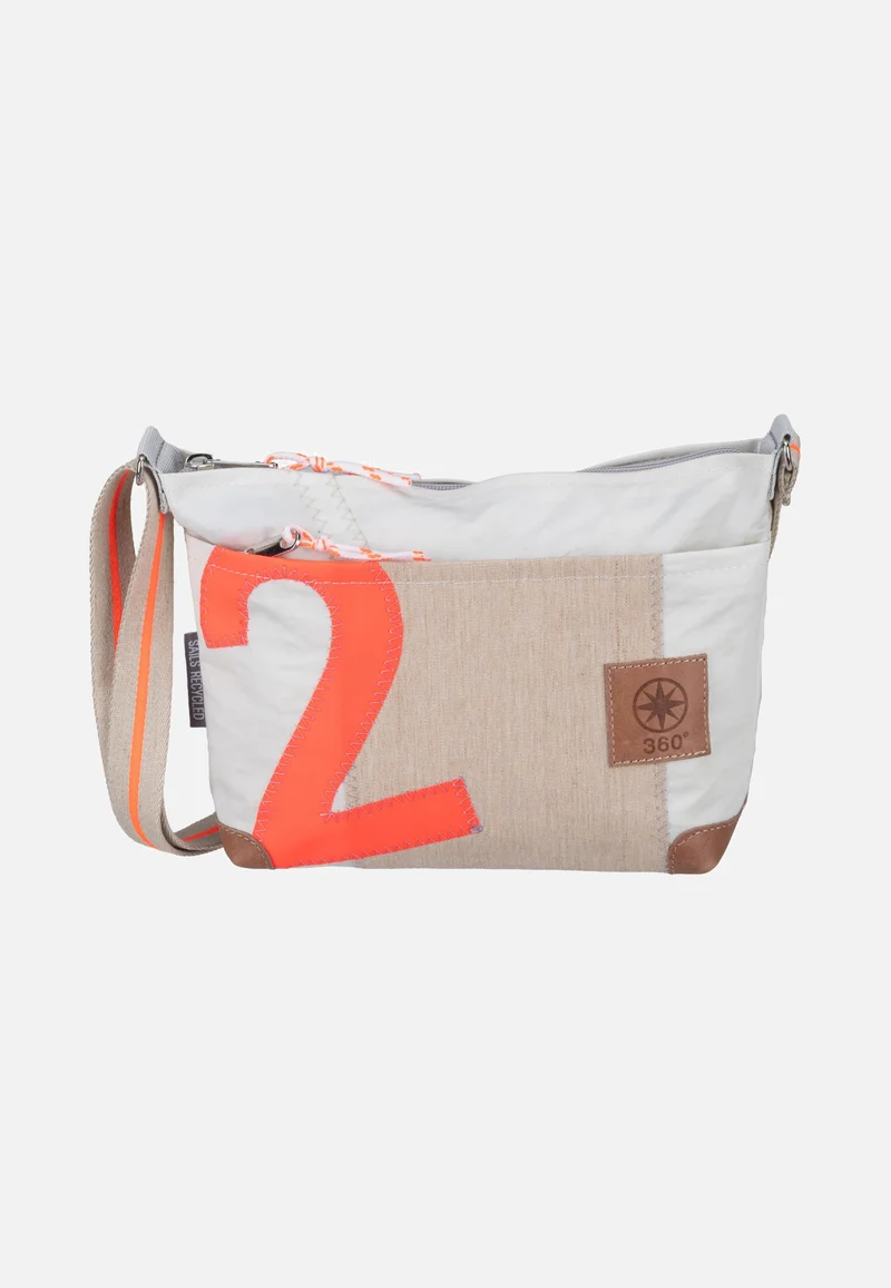 Deern Lütt Crossover Weiss/Sand/Zahl Orange - Beuteltasche