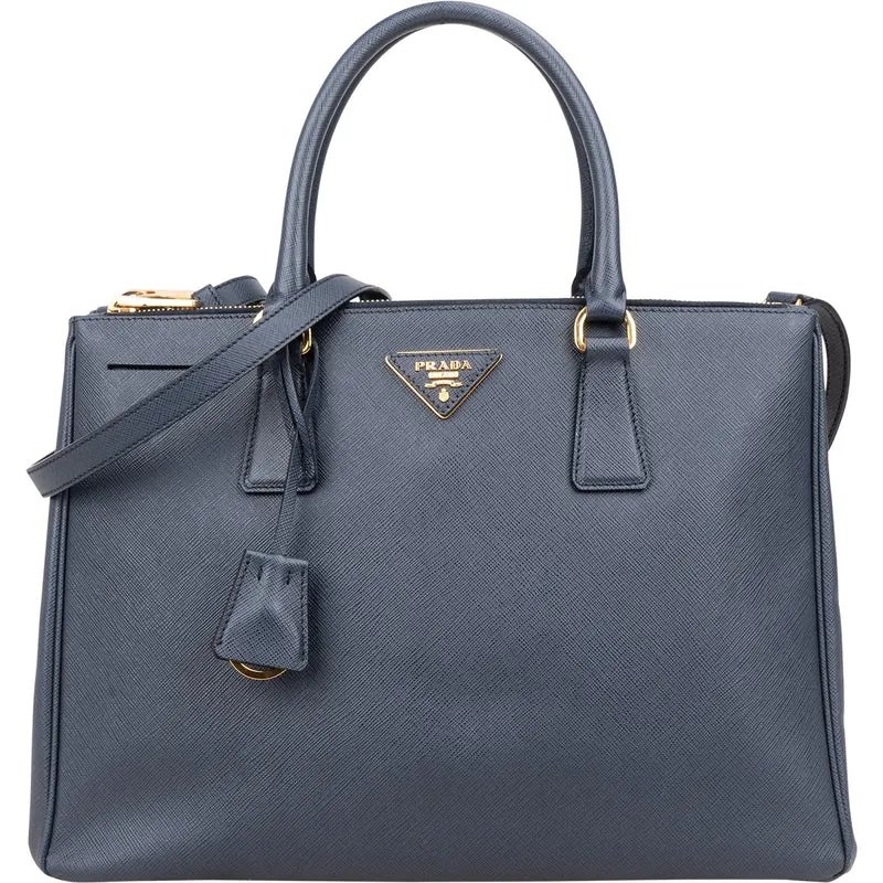 Prada Blue Saffiano Leather Galleria Handbag