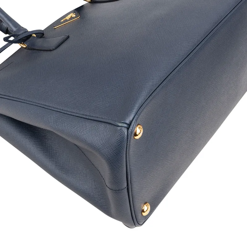Prada Blue Saffiano Leather Galleria Handbag