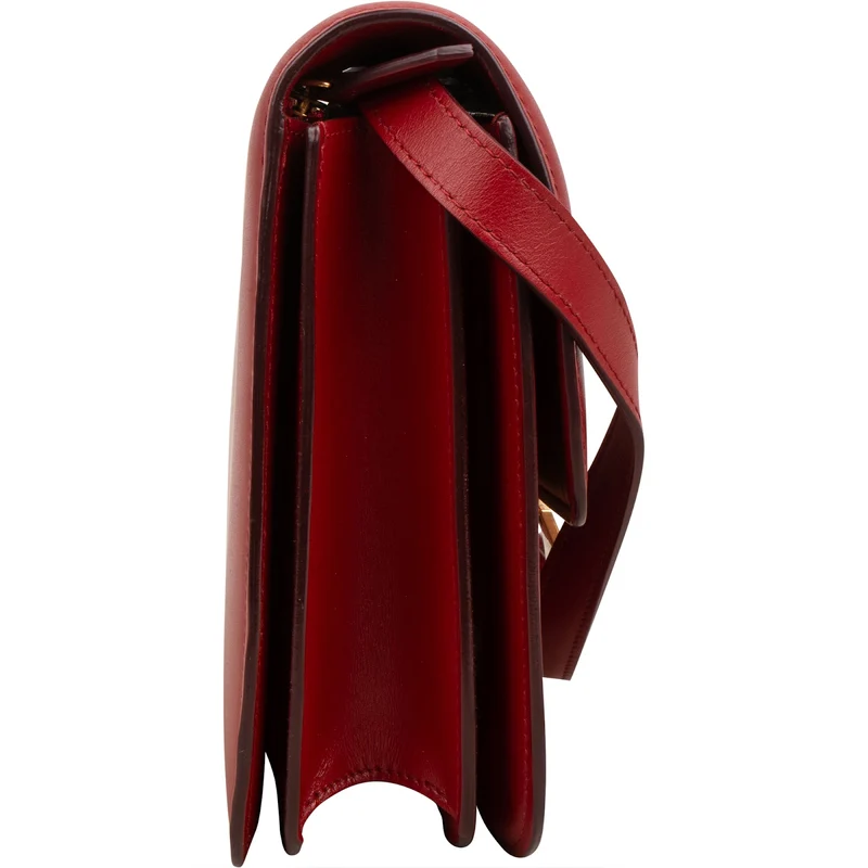 Celine Classic Red Boxcalf Leather Medium Box Crossbody Bag