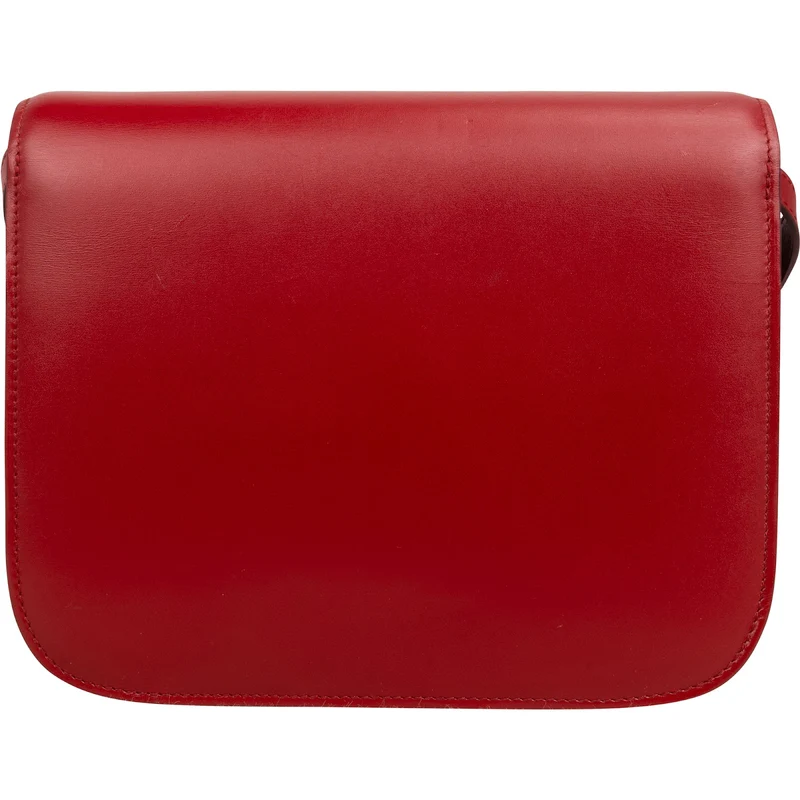 Celine Classic Red Boxcalf Leather Medium Box Crossbody Bag
