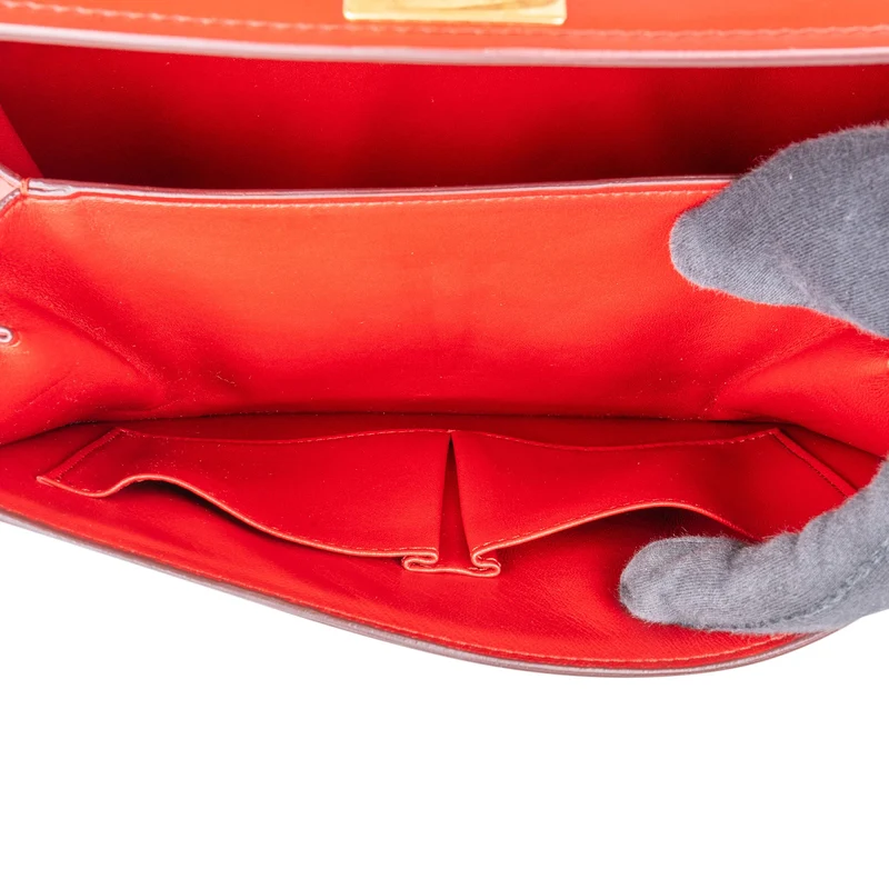 Celine Classic Red Boxcalf Leather Medium Box Crossbody Bag