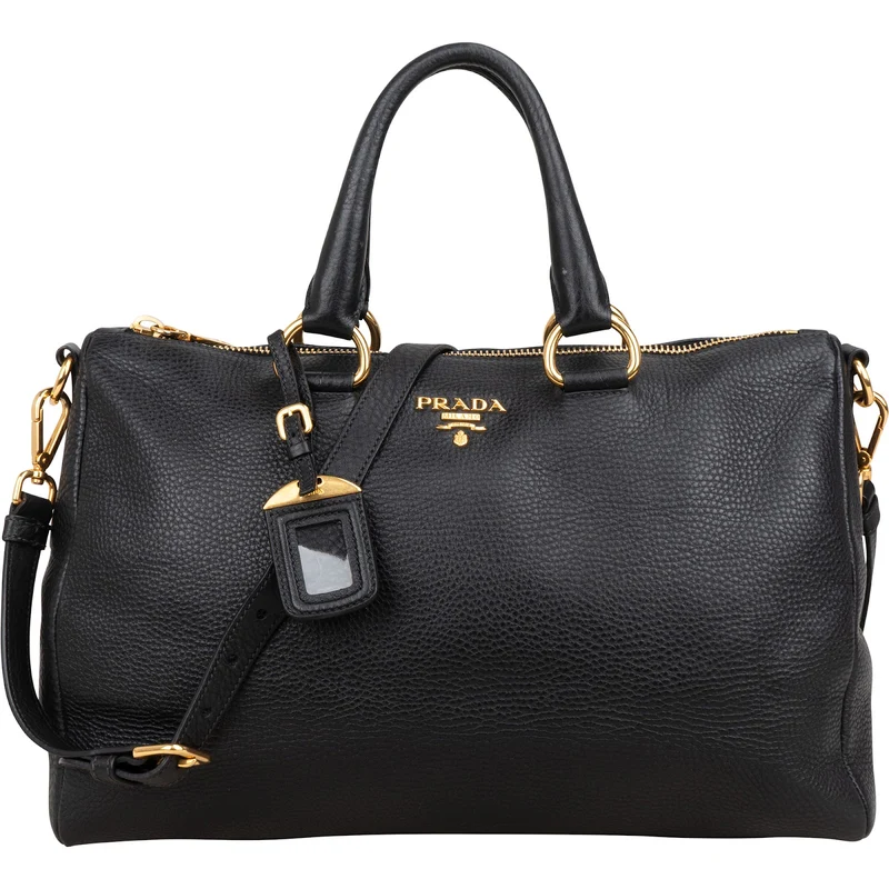 Prada Vitello Daino Leather Bauletto Handbag