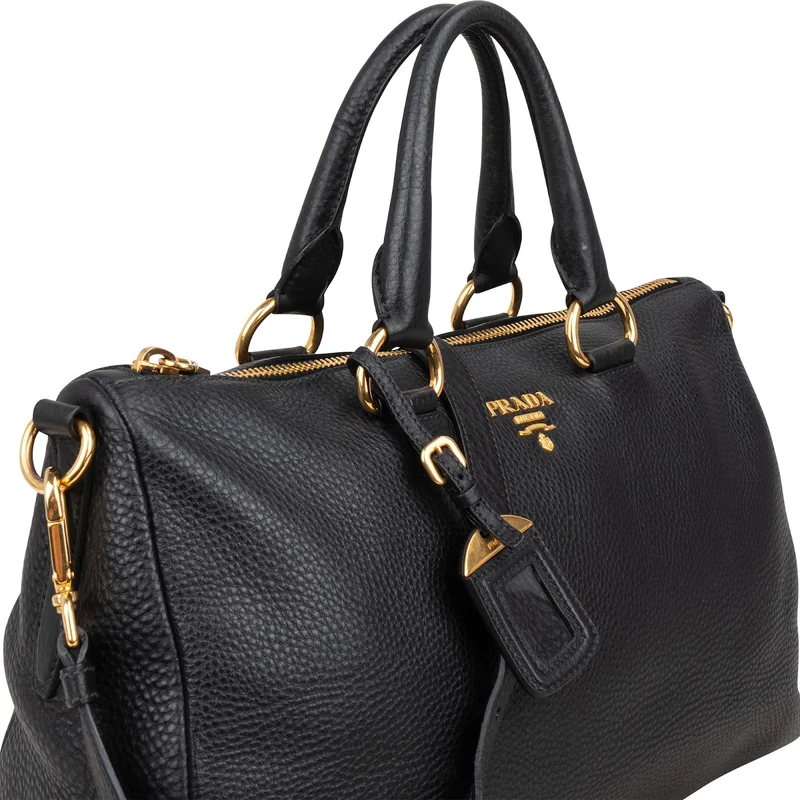 Prada Vitello Daino Leather Bauletto Handbag