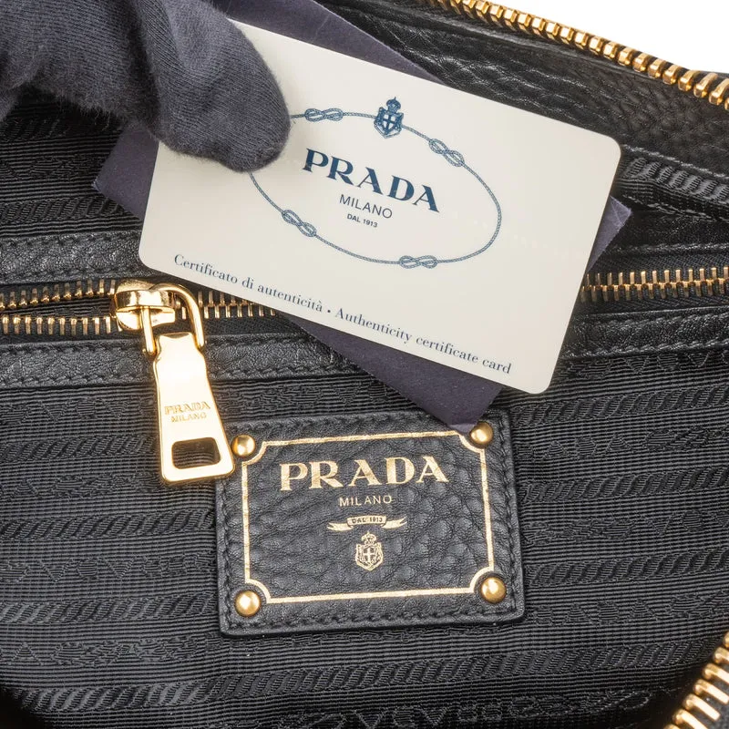 Prada Vitello Daino Leather Bauletto Handbag