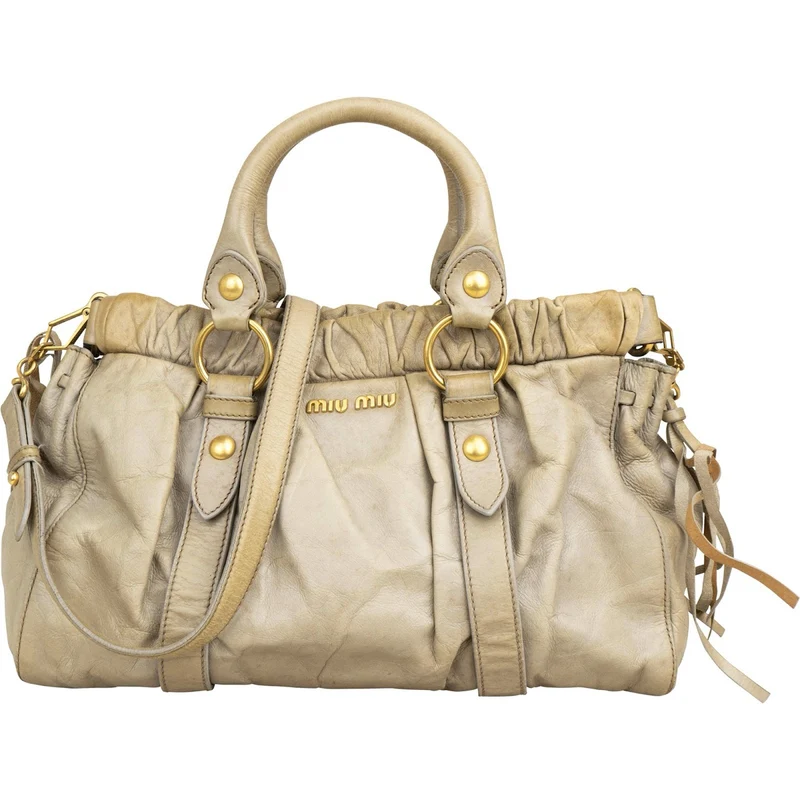 Miu Miu Vitello Lux Leather Bow Handbag
