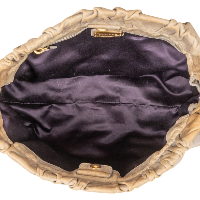 Miu Miu Vitello Lux Leather Bow Handbag