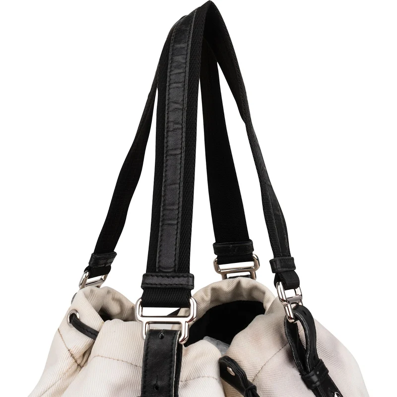 Yves Saint Laurent Canvas Kahala Drawstring Tote Shoulder Bag