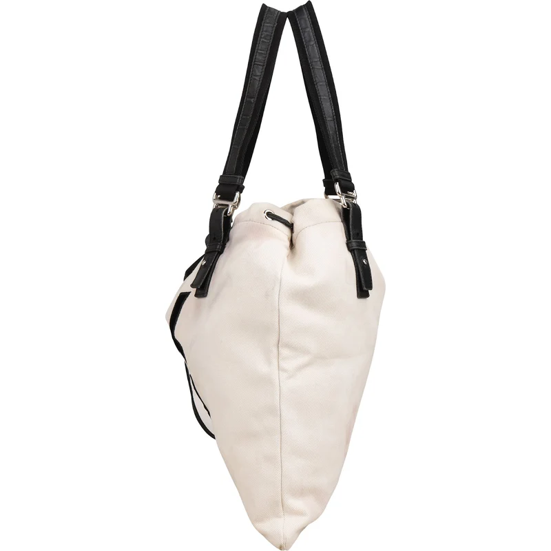 Yves Saint Laurent Canvas Kahala Drawstring Tote Shoulder Bag