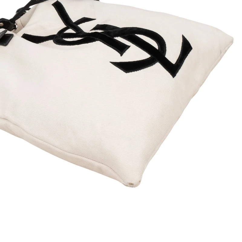 Yves Saint Laurent Canvas Kahala Drawstring Tote Shoulder Bag