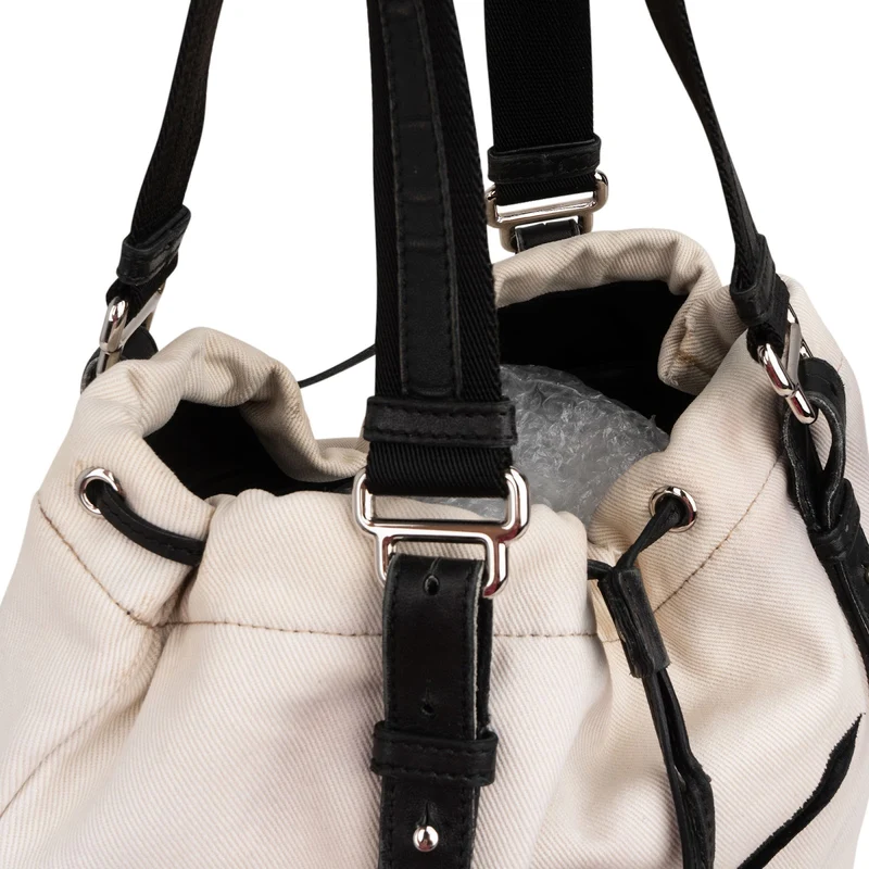 Yves Saint Laurent Canvas Kahala Drawstring Tote Shoulder Bag
