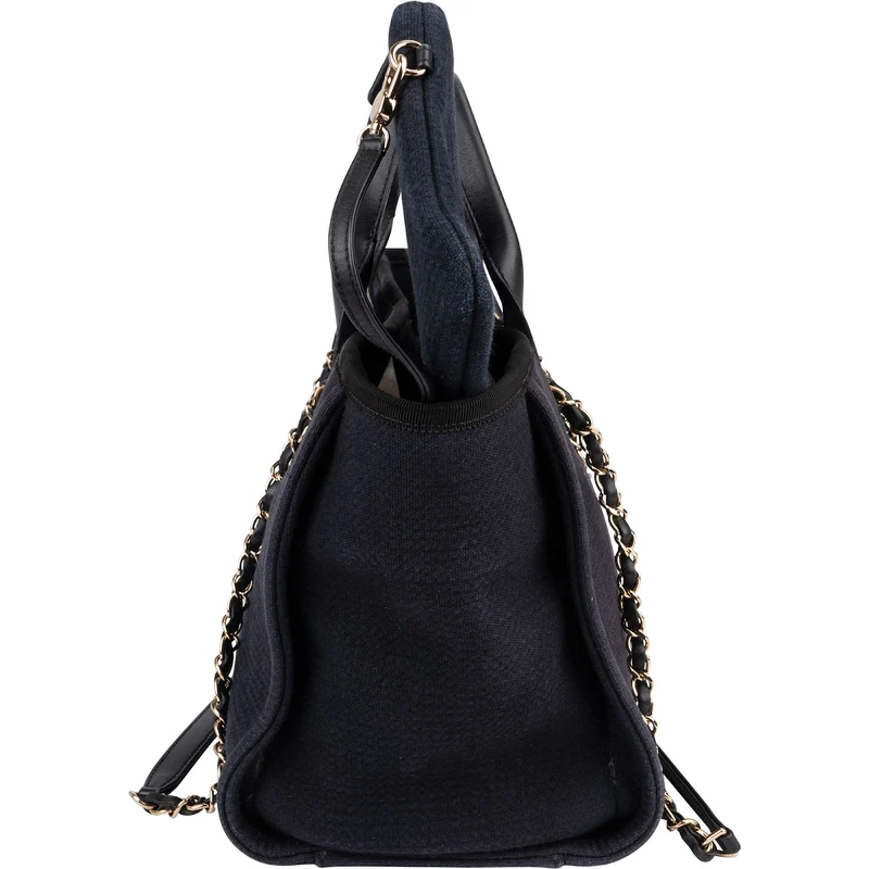 Chanel Canvas Deauville Small Tote Shoulder Bag
