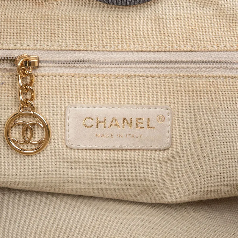 Chanel Canvas Deauville Small Tote Shoulder Bag