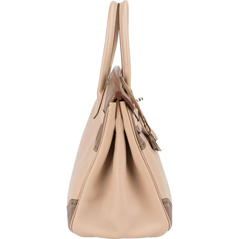 Hermès Swift Blanc & Gris Perle Palladium Birkin 30 Handbag