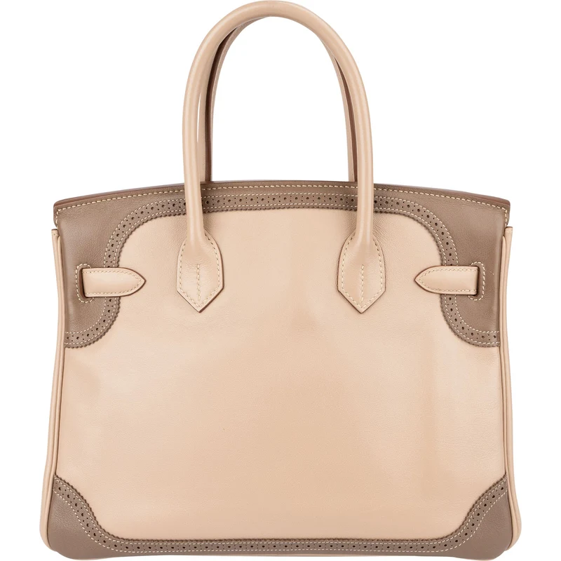 Hermès Swift Blanc & Gris Perle Palladium Birkin 30 Handbag