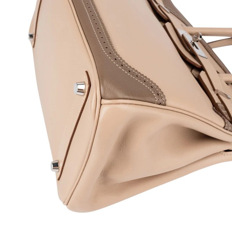 Hermès Swift Blanc & Gris Perle Palladium Birkin 30 Handbag