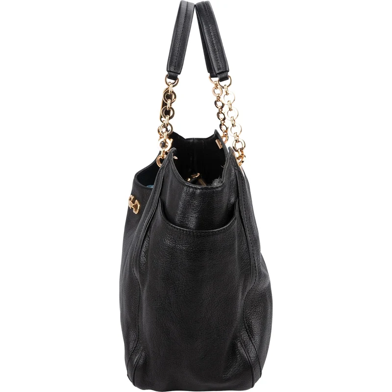 Salvatore Ferragamo Pebbled Leather Gancini Tote Shoulder Bag