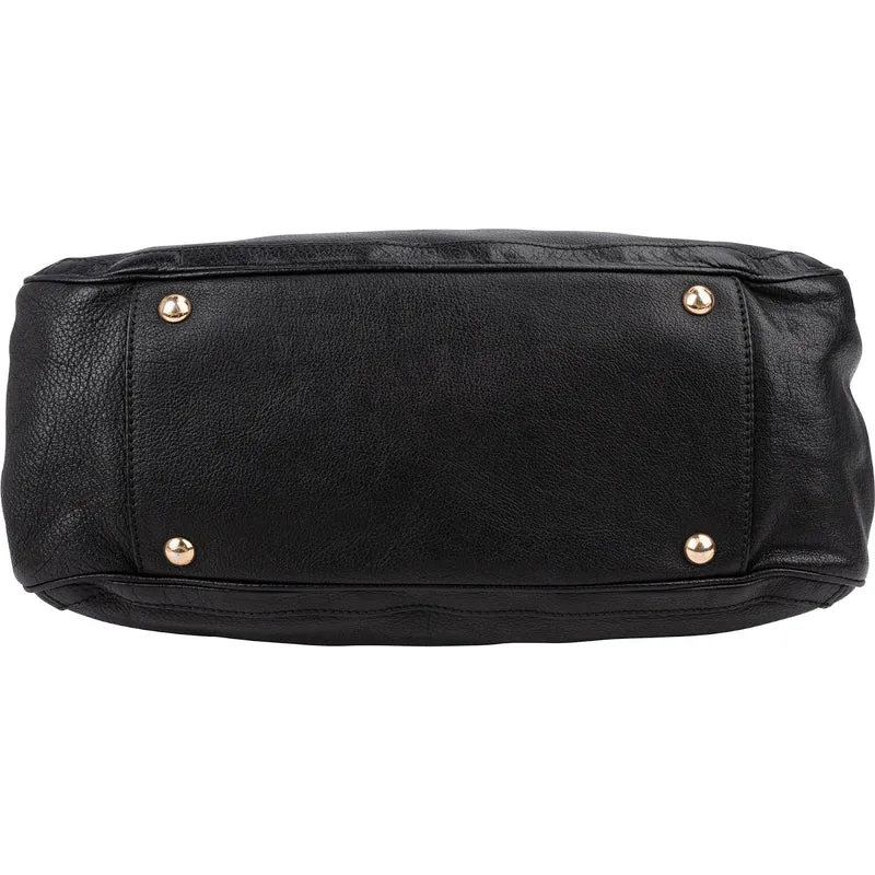 Salvatore Ferragamo Pebbled Leather Gancini Tote Shoulder Bag