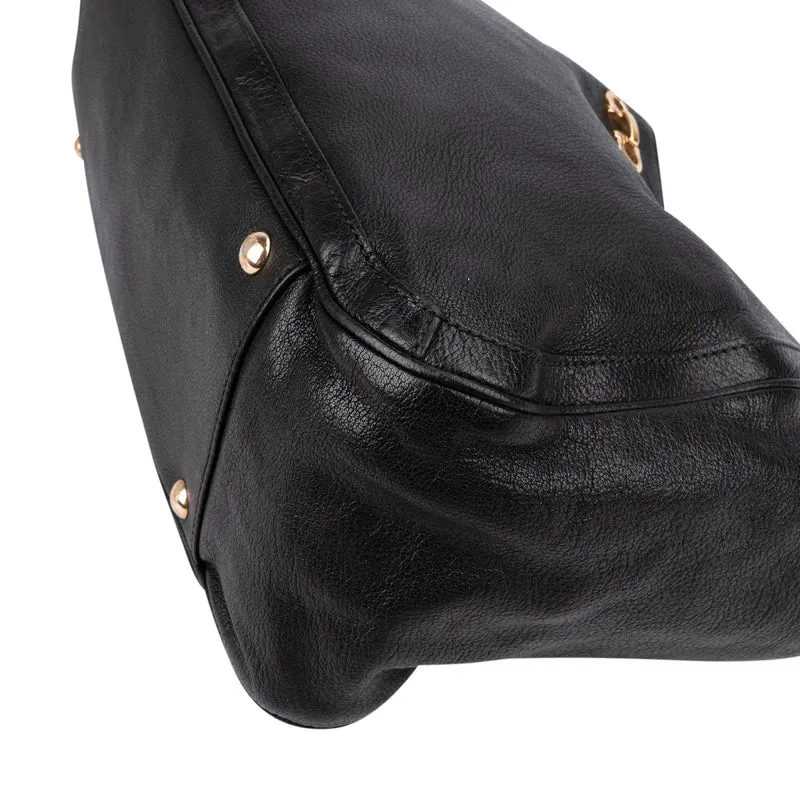 Salvatore Ferragamo Pebbled Leather Gancini Tote Shoulder Bag
