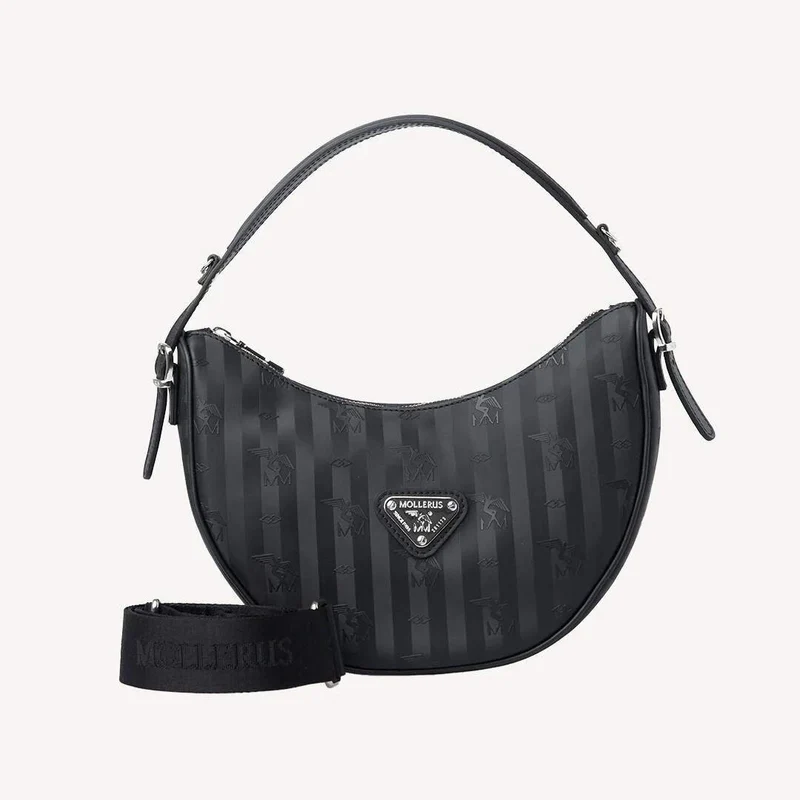 Hobo schwarz Canvas mit Leder