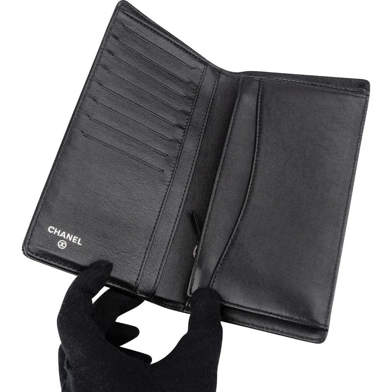 Chanel Quilted Patent Leather Timeless CC Long Flap Wallet