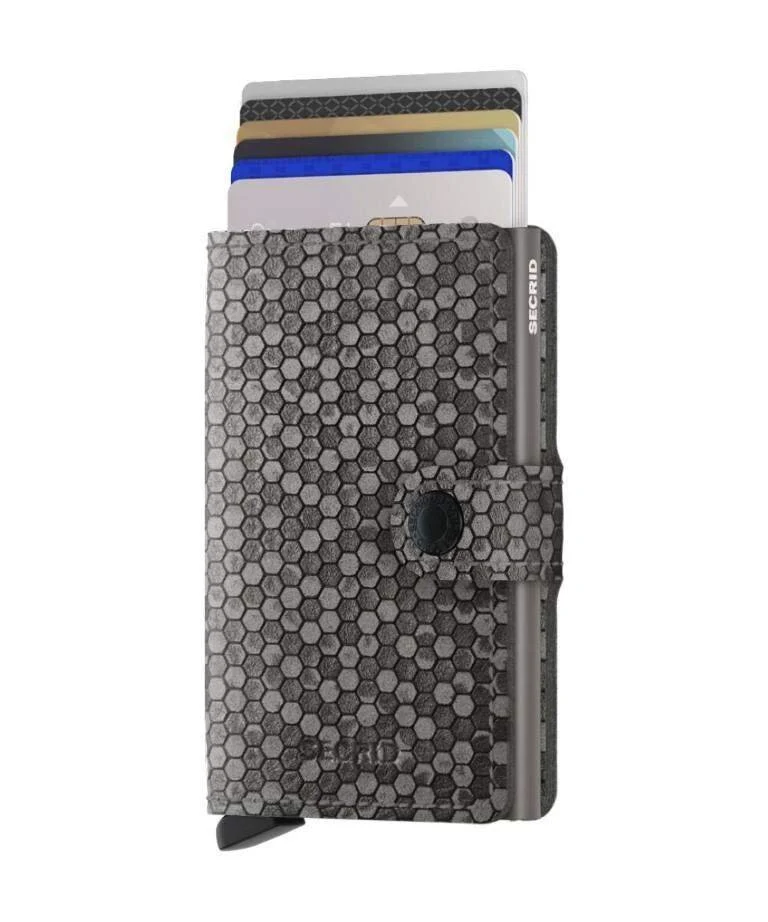Kreditkartenetui Hexagon Grau