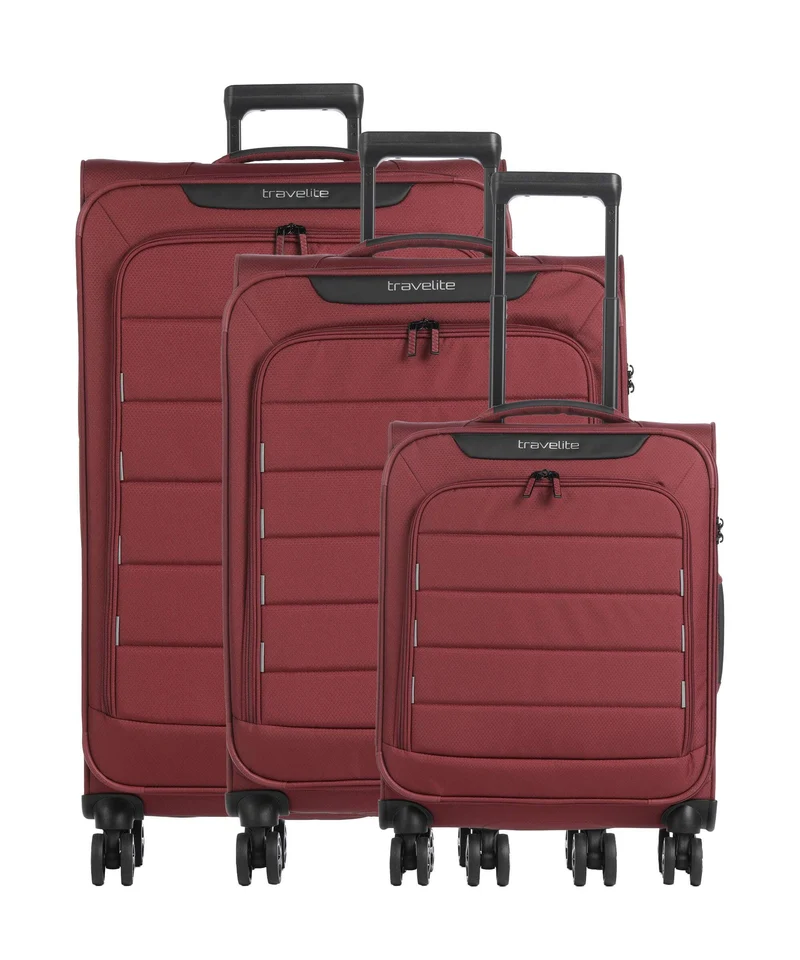 Travelite Skaii 4-Rollen Trolley Set red