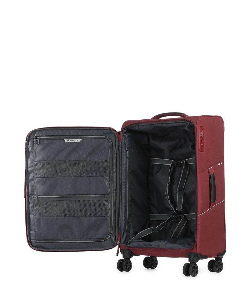 Travelite Skaii 4-Rollen Trolley Set red