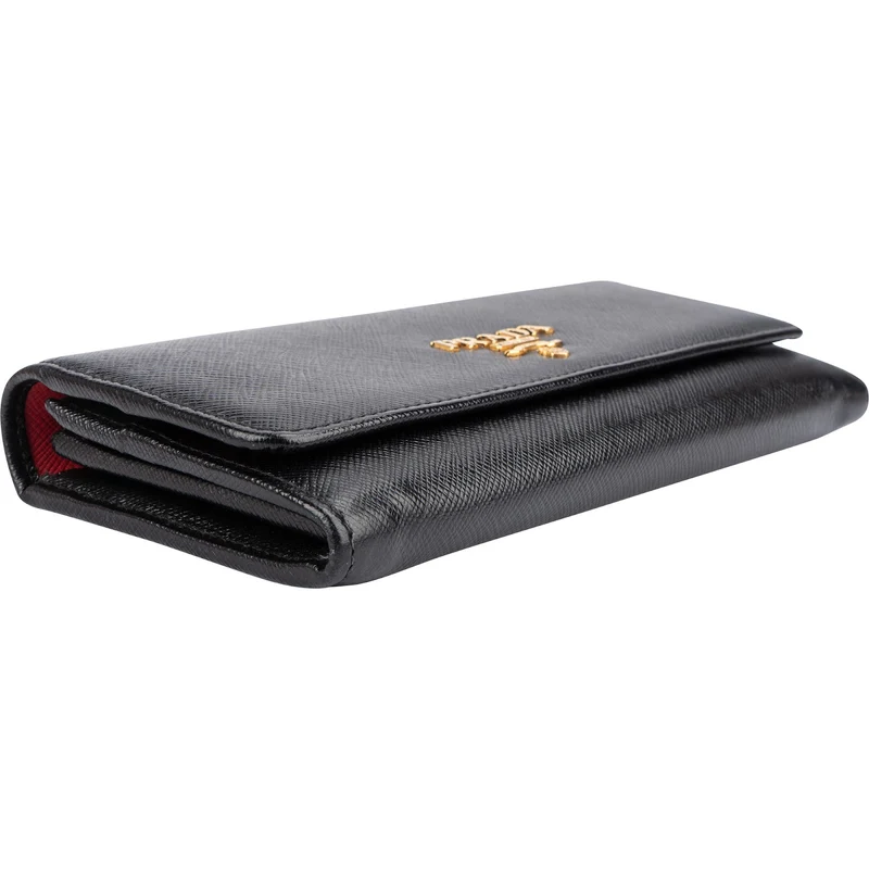 Prada Black Saffiano Leather Continental Wallet