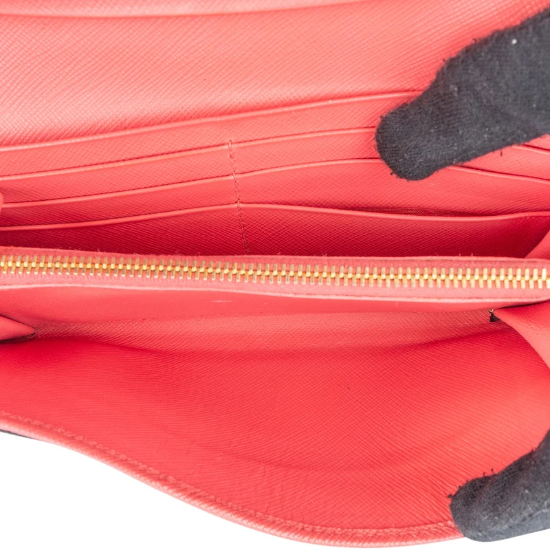 Prada Black Saffiano Leather Continental Wallet