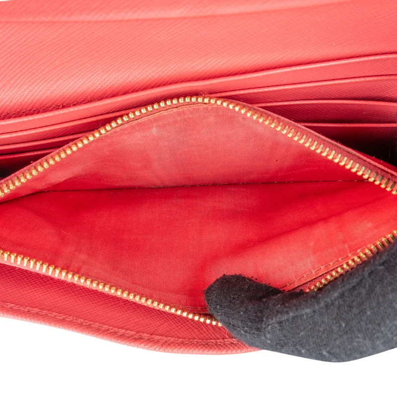Prada Black Saffiano Leather Continental Wallet