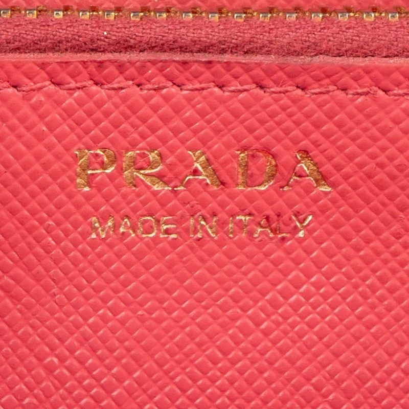 Prada Black Saffiano Leather Continental Wallet