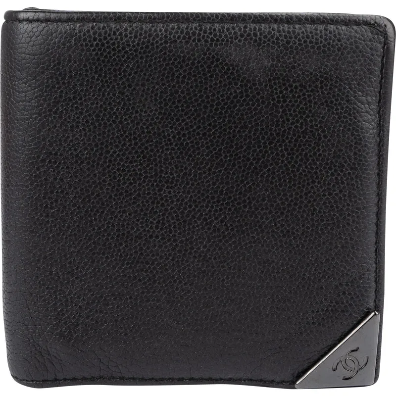 Chanel Caviar Leather CC Corner Bifold Card Holder Wallet