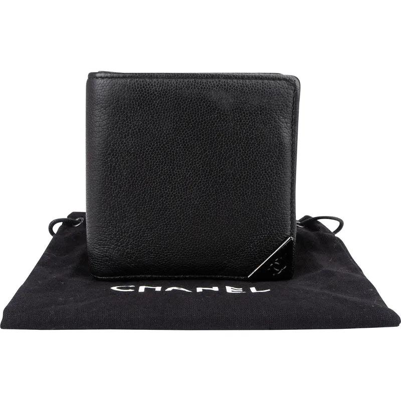 Chanel Caviar Leather CC Corner Bifold Card Holder Wallet
