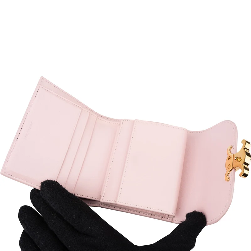 Celine Pink Calfskin Triomphe Wallet