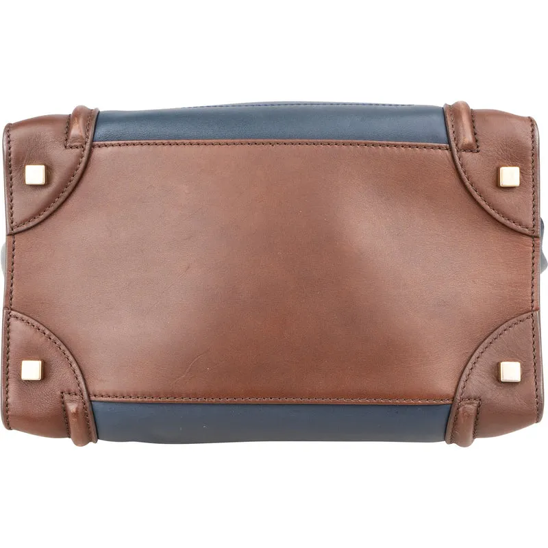 Céline Tricolor Leather Luggage Handbag