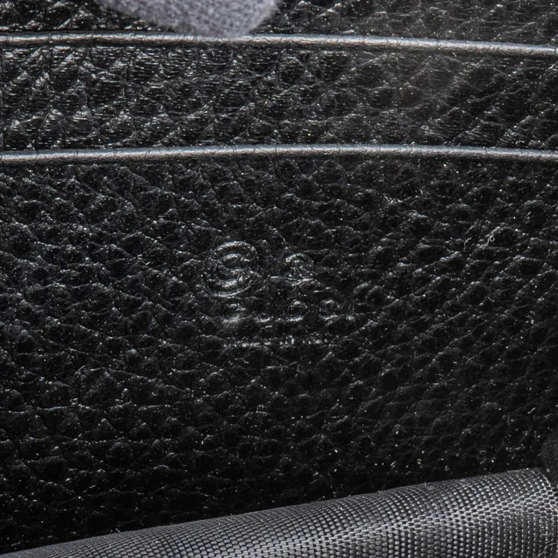 Gucci Black Leather Interlocking GG Wallet On Chain Crossbody Bag
