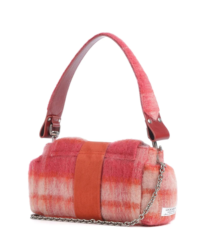 Vivienne Westwood Hazel Treasure Tartan Mohair Schultertasche fraser pink