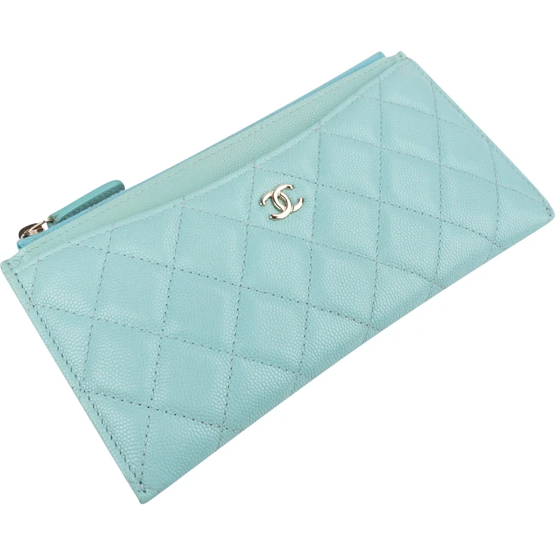 Chanel Quilted Caviar Leather Quilted Long Zipped Wallet