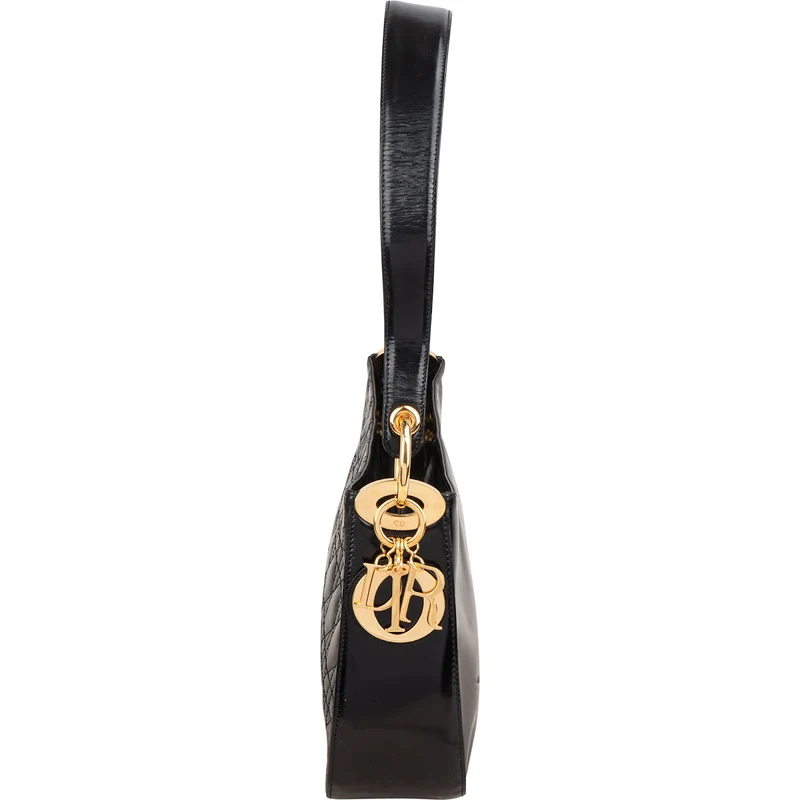Christian Dior Patent Leather Cannage Shoulder Bag