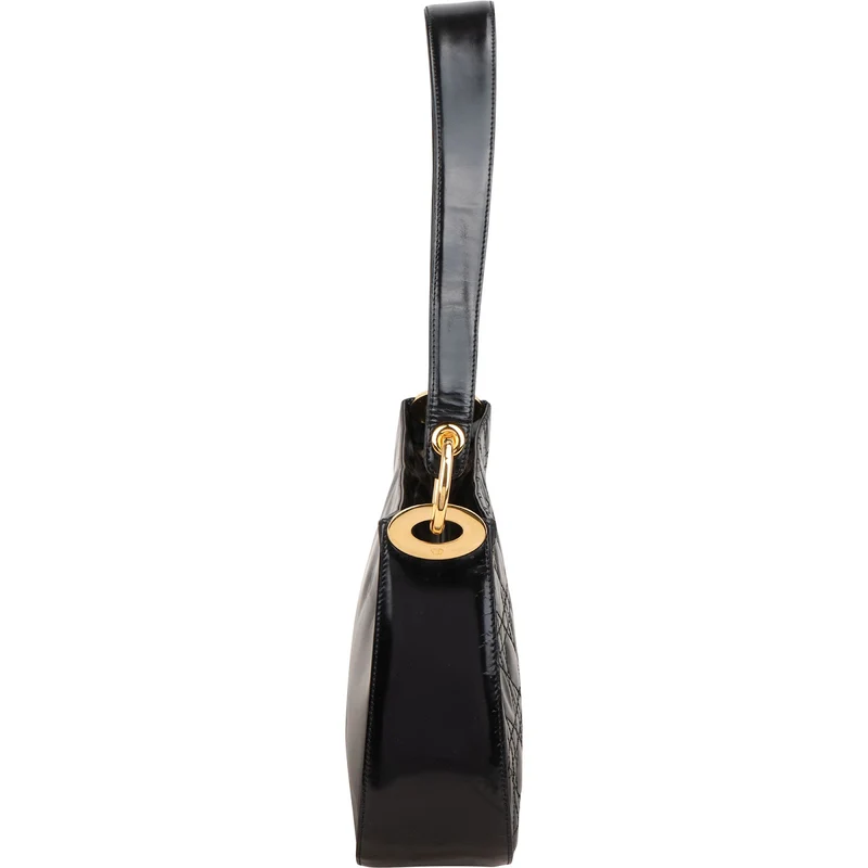 Christian Dior Patent Leather Cannage Shoulder Bag