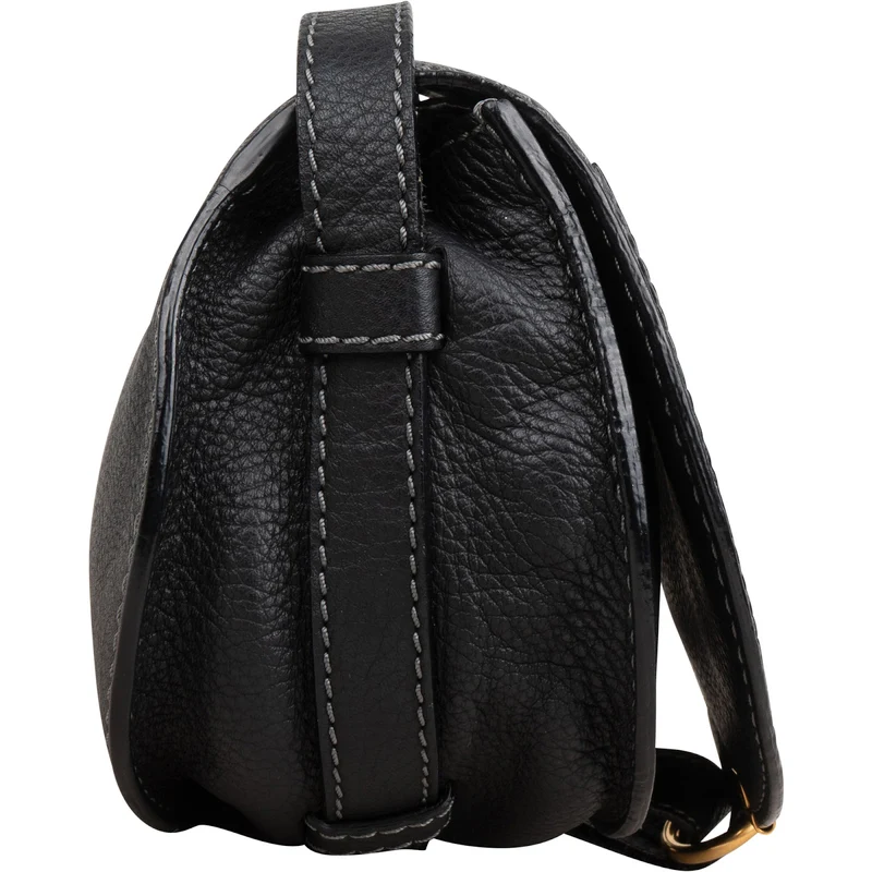 Chloé Grained Calfskin Marcie Mini Saddle Crossbody Bag