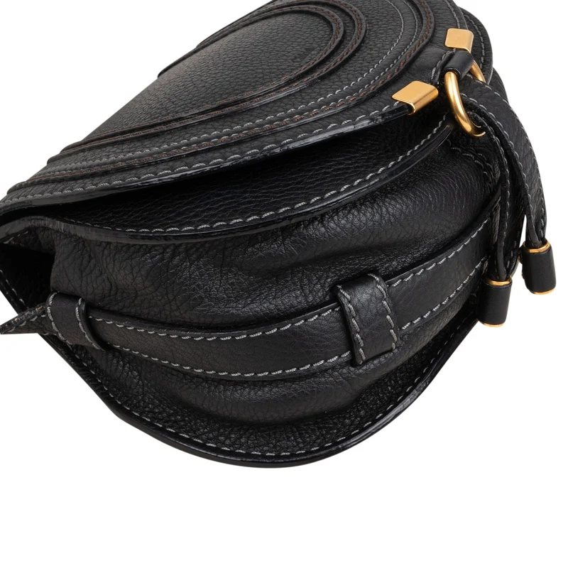 Chloé Grained Calfskin Marcie Mini Saddle Crossbody Bag
