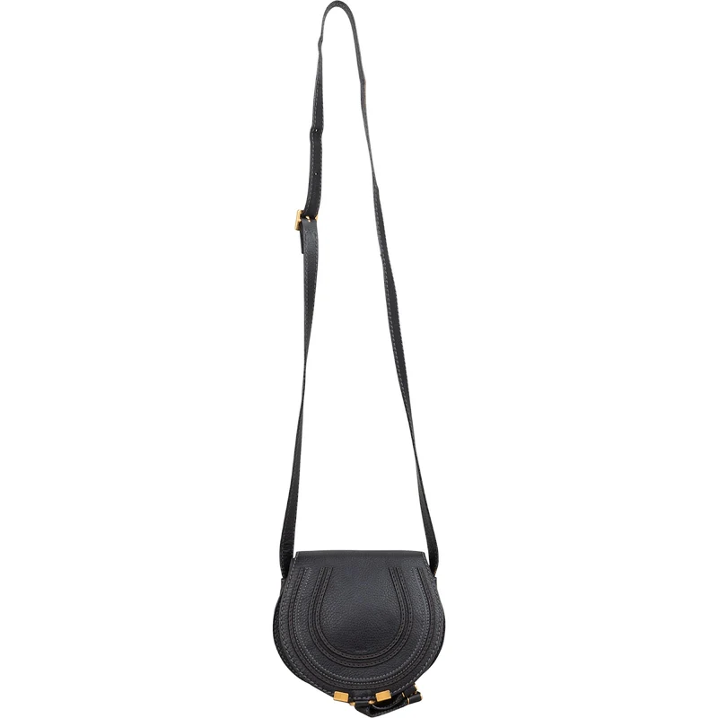 Chloé Grained Calfskin Marcie Mini Saddle Crossbody Bag
