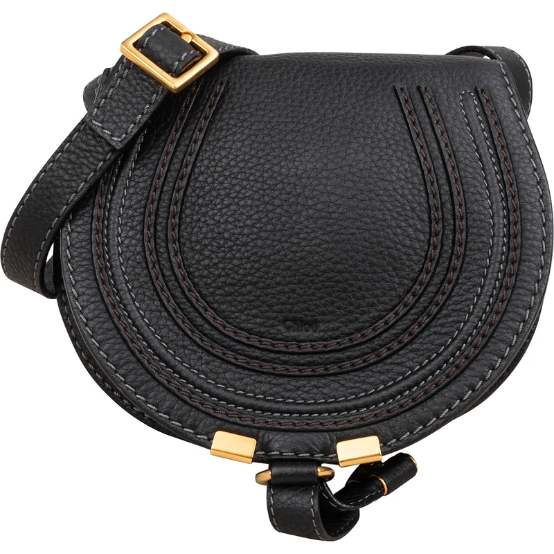 Chloé Back Leather Marcie Mini Saddle Crossbody Bag