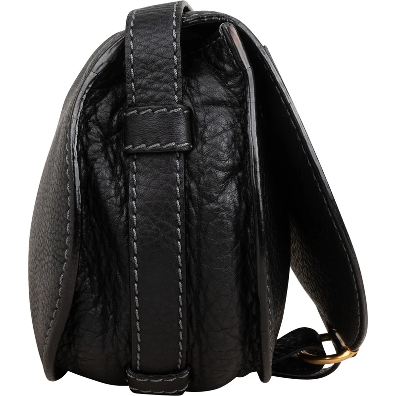 Chloé Back Leather Marcie Mini Saddle Crossbody Bag