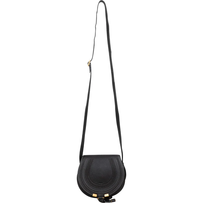 Chloé Back Leather Marcie Mini Saddle Crossbody Bag