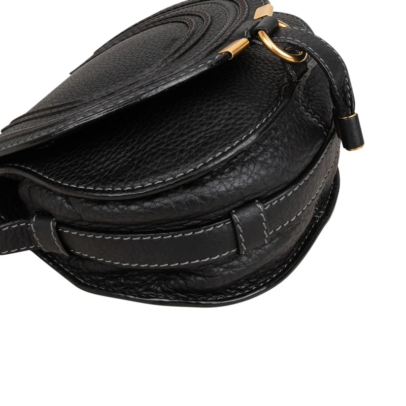 Chloé Back Leather Marcie Mini Saddle Crossbody Bag