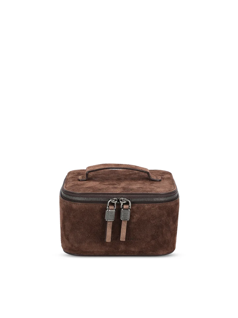 BRUNELLO CUCINELLI Portagioie In Camoscio Con Shiny Zipper Pull