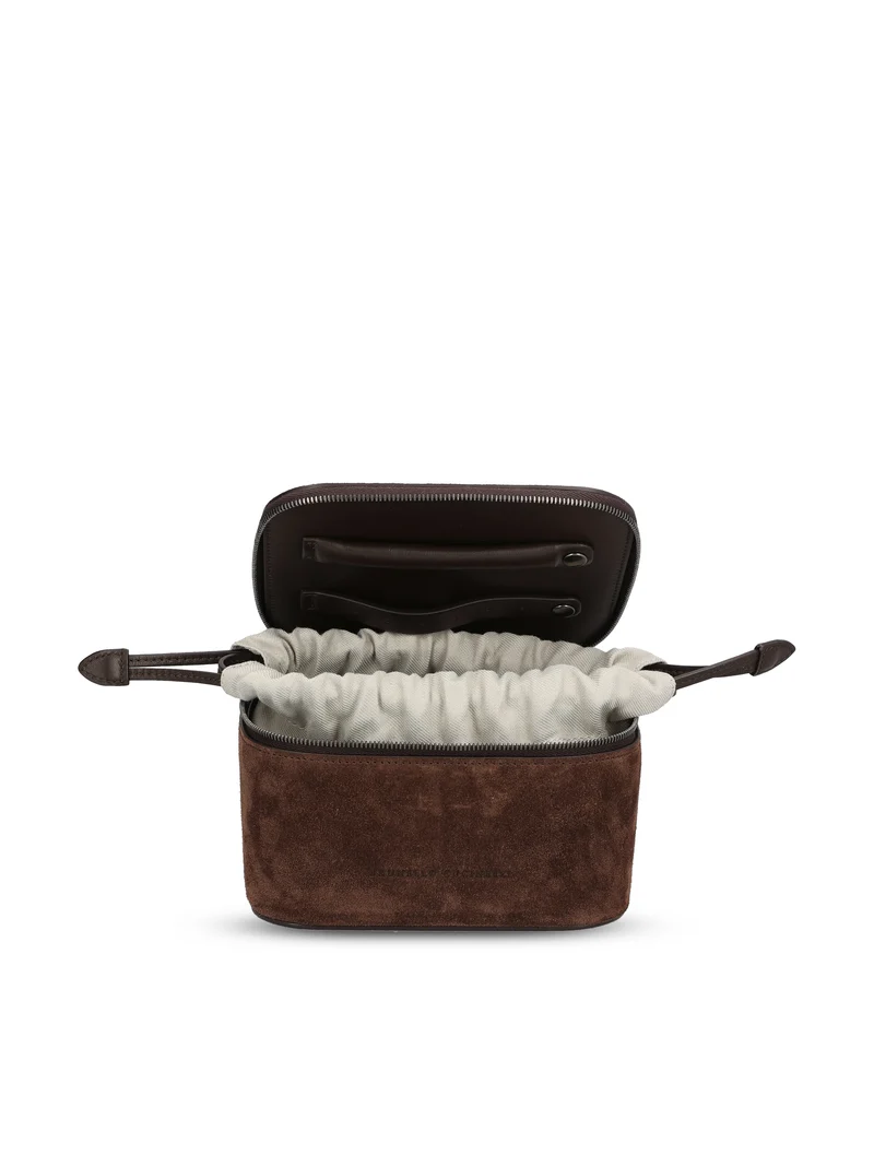BRUNELLO CUCINELLI Portagioie In Camoscio Con Shiny Zipper Pull